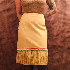 Vintage 1980’s Suede Fringe Skirt